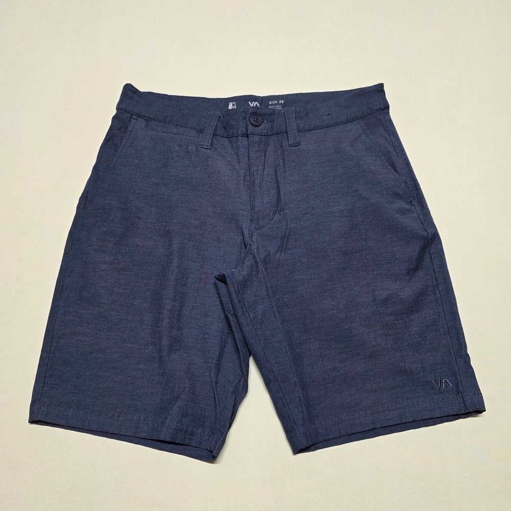 RVCA Dual Purpose Trunk Hybrid Chinos Shorts Men 28 Heather Navy Quick Dry